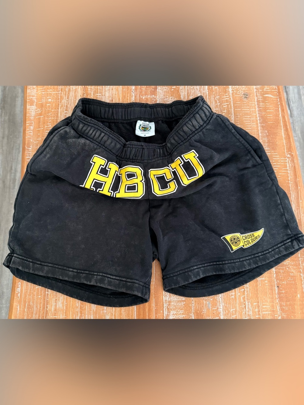 HBCU Black Wash SweatShorts with Yellow Logo. Size M #collegiate #sweat